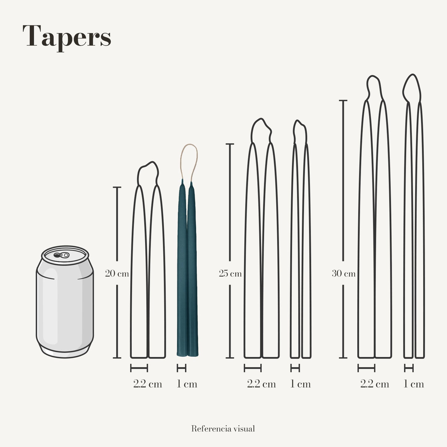 Tapers aqua - La Vela Amaltea