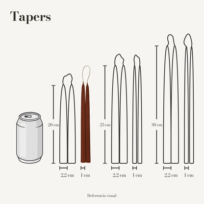 Tapers café oscuro - La Vela Amaltea