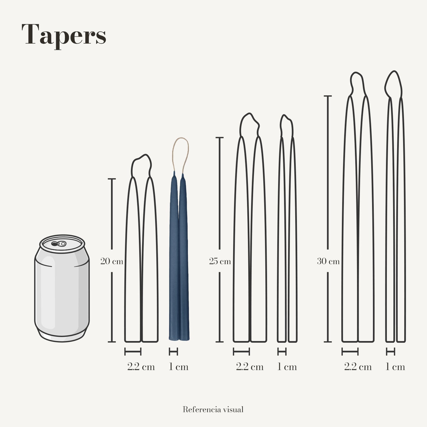 Tapers azul índigo - La Vela Amaltea