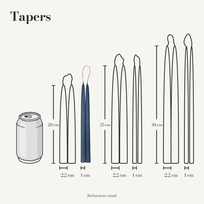 Tapers Azul Índigo 1 x 20 cm