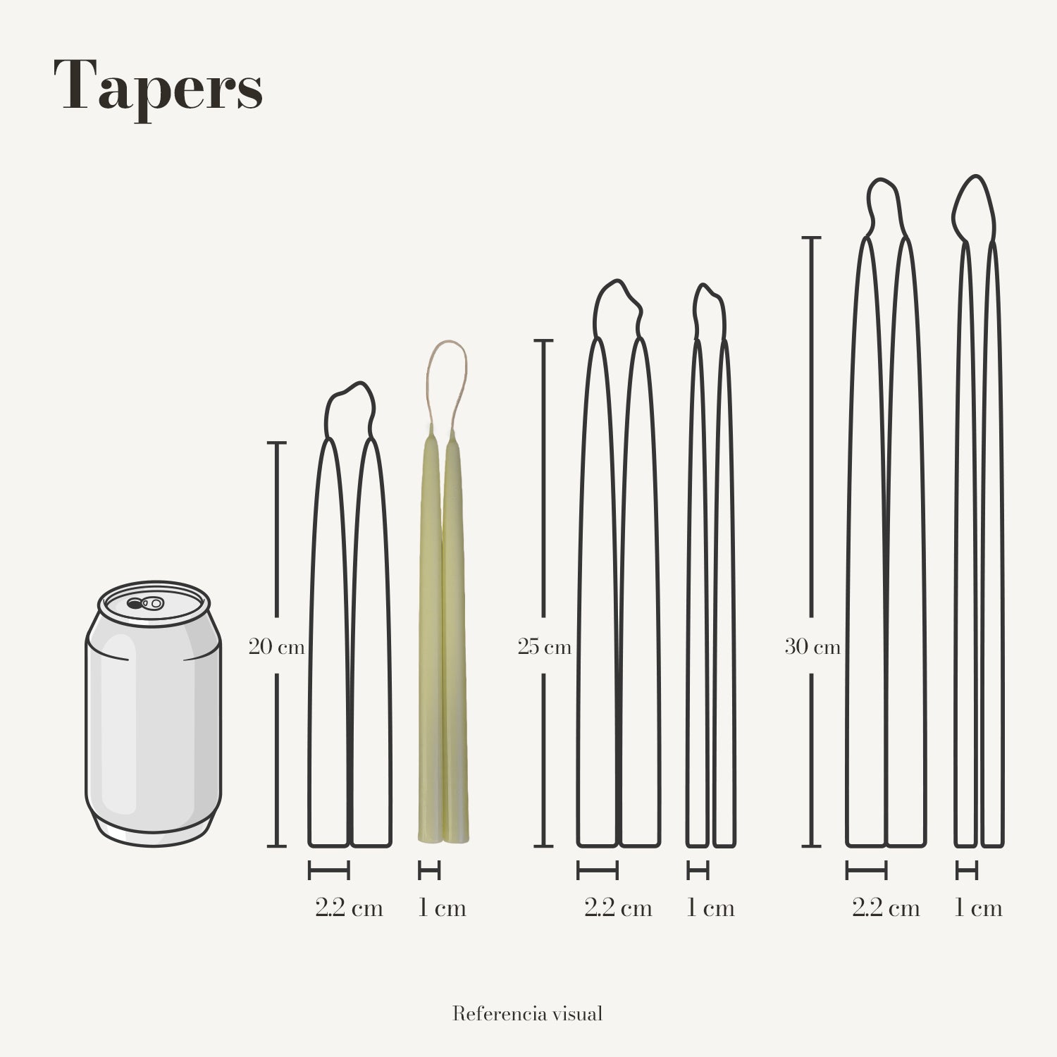 Tapers verde limón - La Vela Amaltea