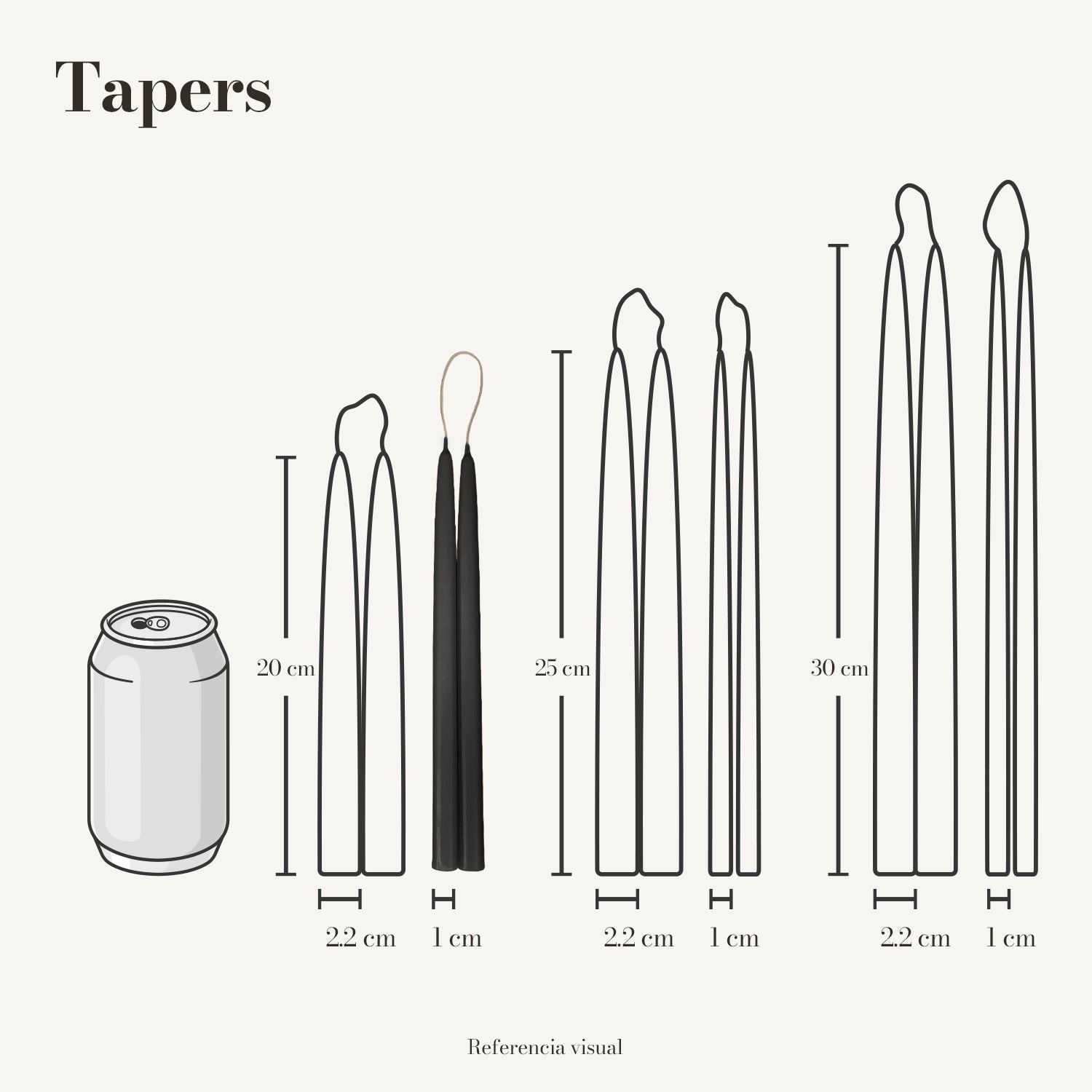 Tapers negro - La Vela Amaltea
