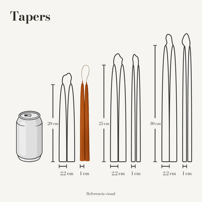 Tapers naranja ocre - La Vela Amaltea