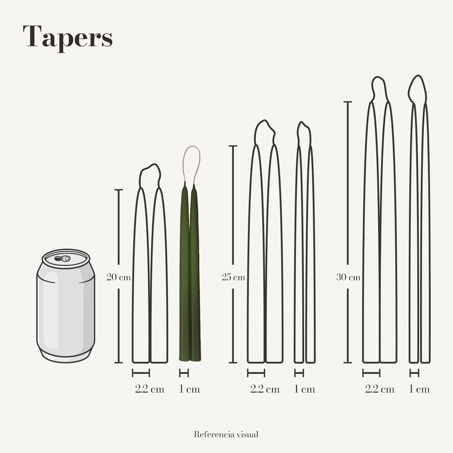 Tapers verde pino - La Vela Amaltea