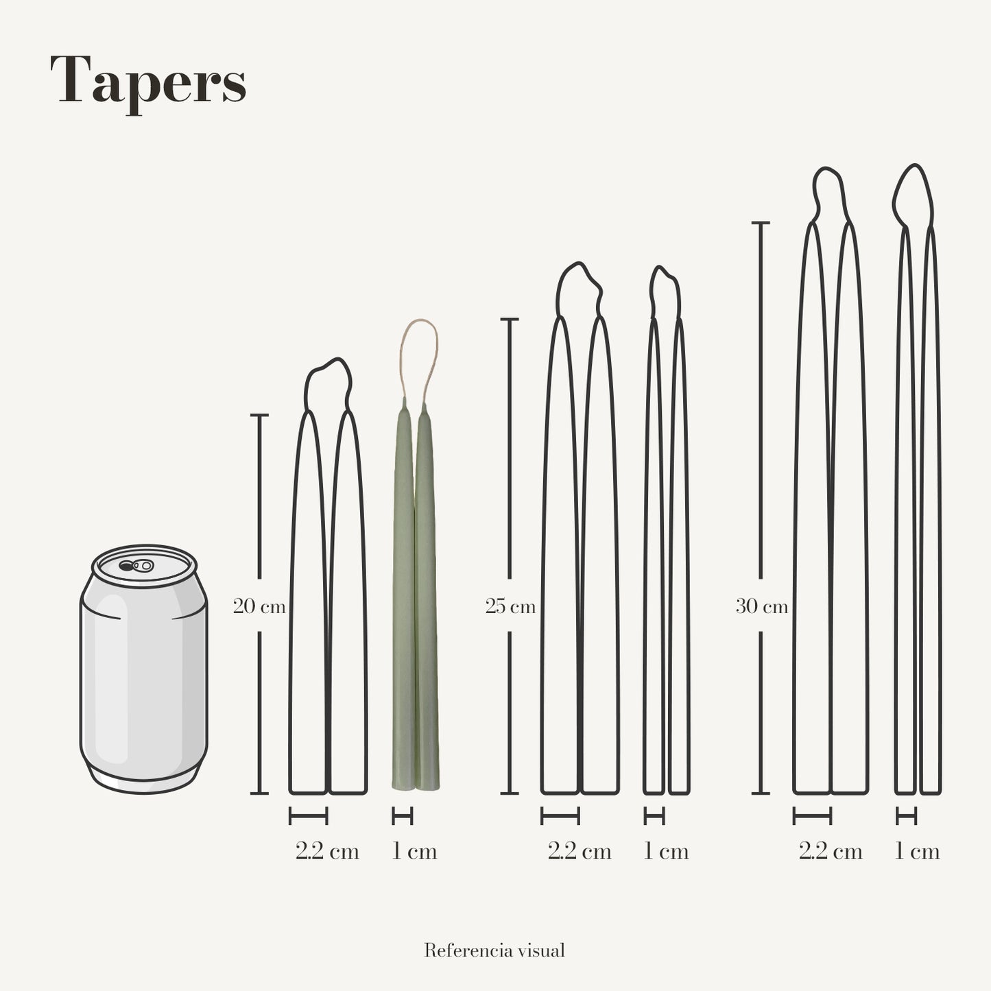 Tapers pistache - La Vela Amaltea