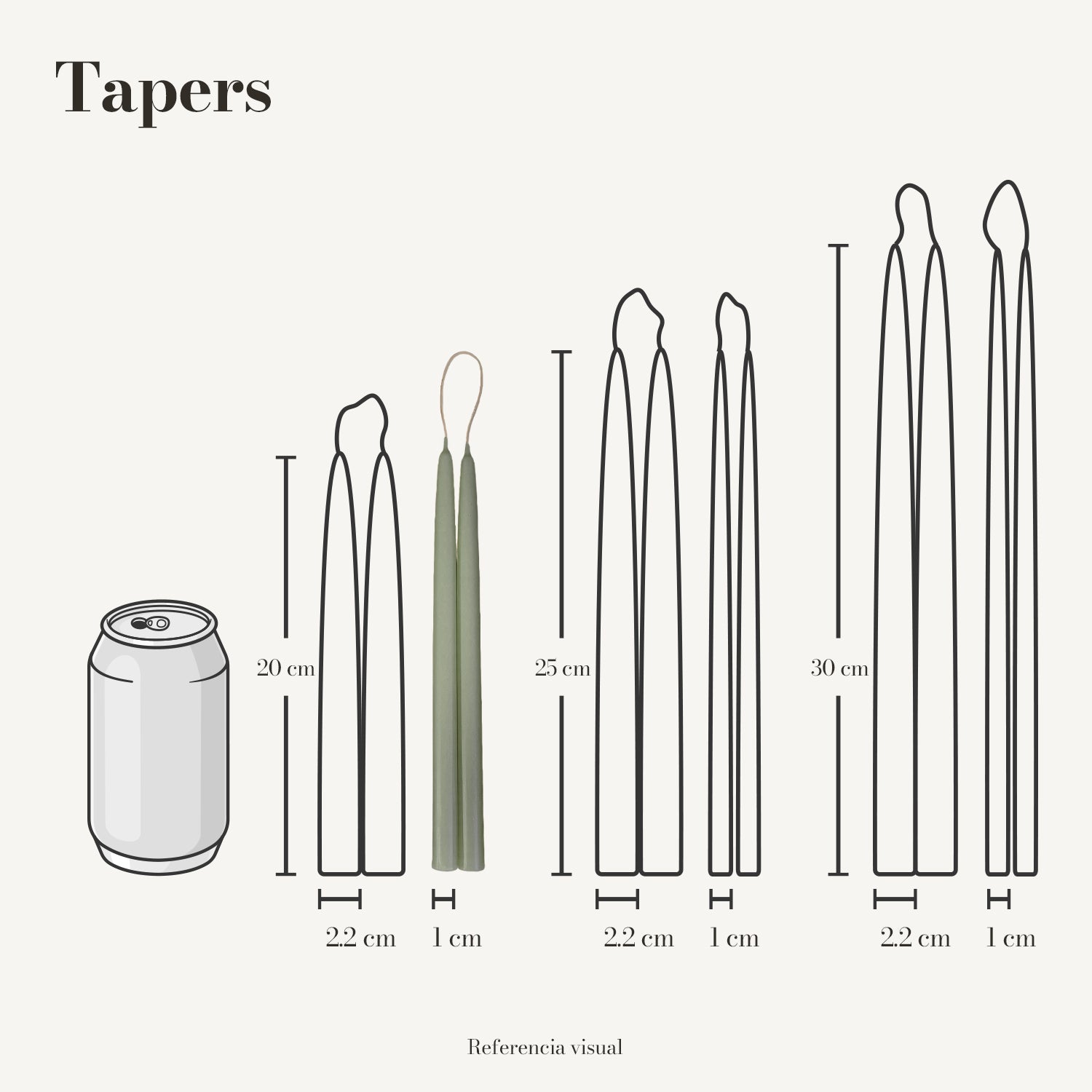 Tapers pistache - La Vela Amaltea