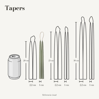 Tapers pistache - La Vela Amaltea
