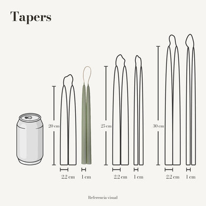 Tapers Pistache 1 x 20 cm