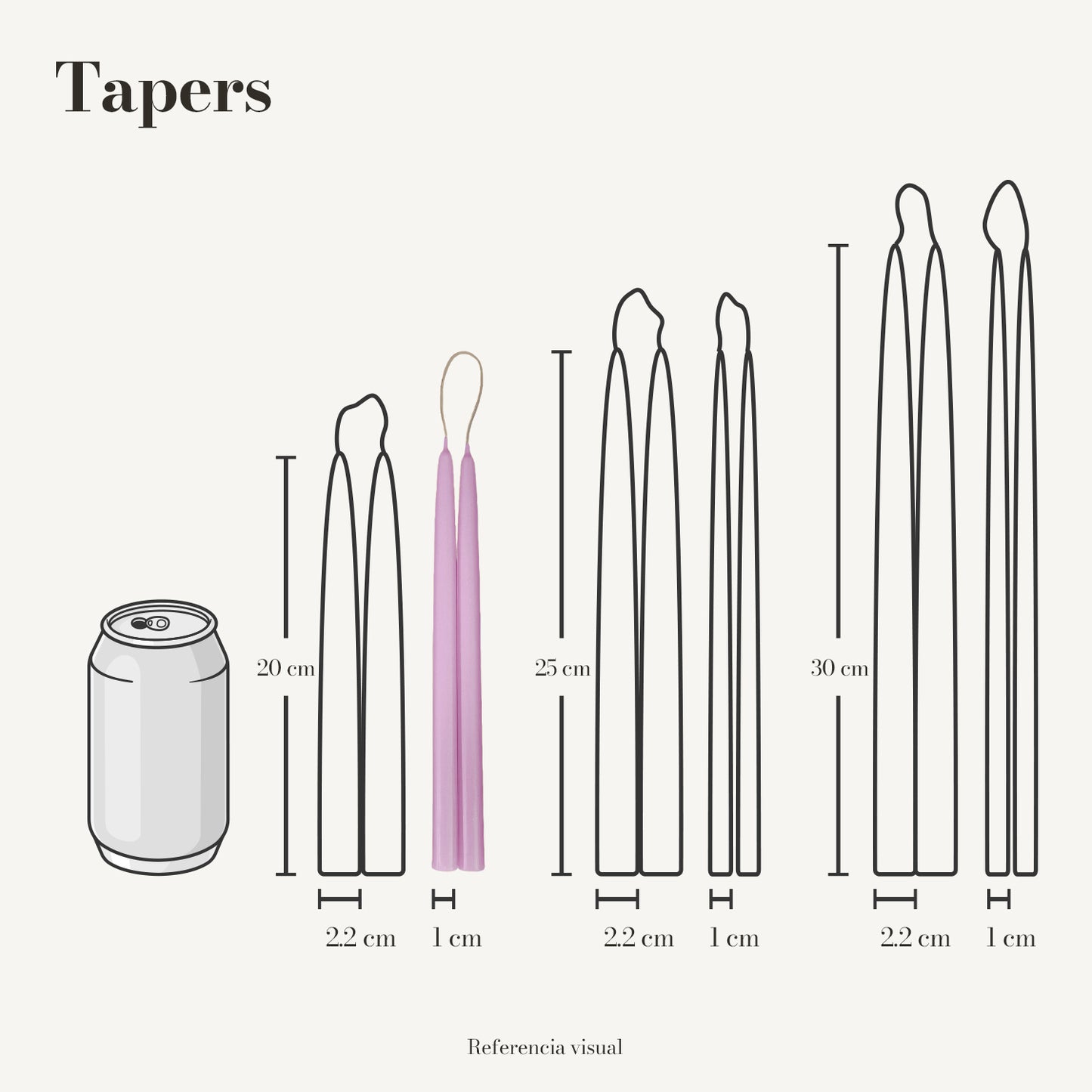 Tapers rosa mexicano - La Vela Amaltea