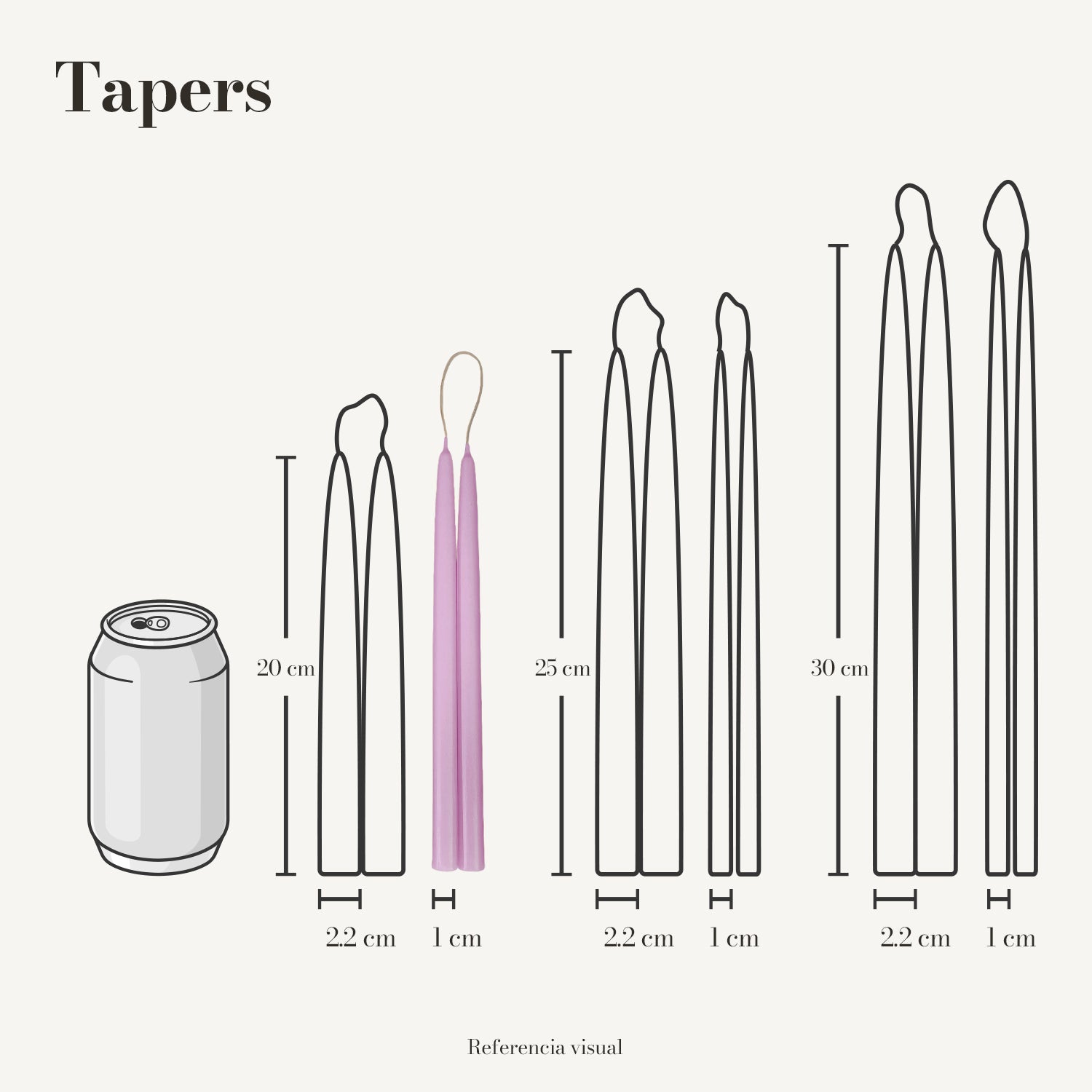 Tapers rosa mexicano - La Vela Amaltea