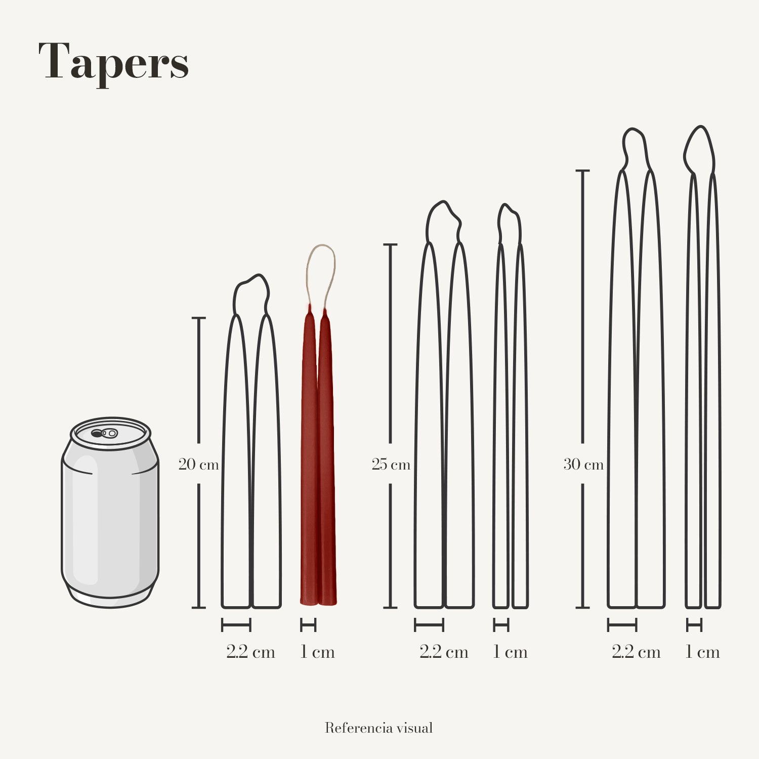 Tapers terracota oscuro - La Vela Amaltea