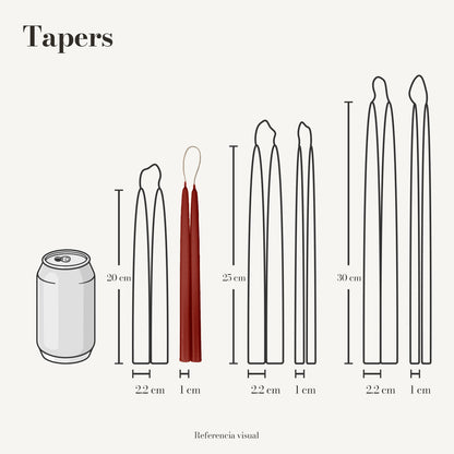 Tapers terracota oscuro - La Vela Amaltea