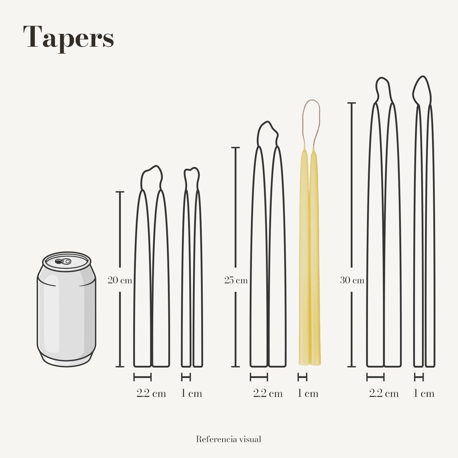 Tapers amarillo intenso - La Vela Amaltea