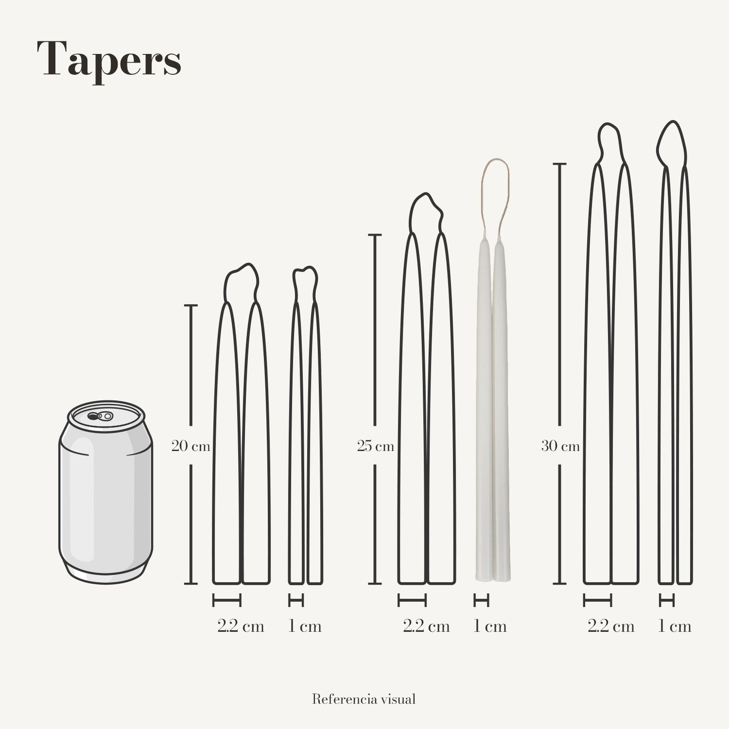 Tapers blanco - La Vela Amaltea