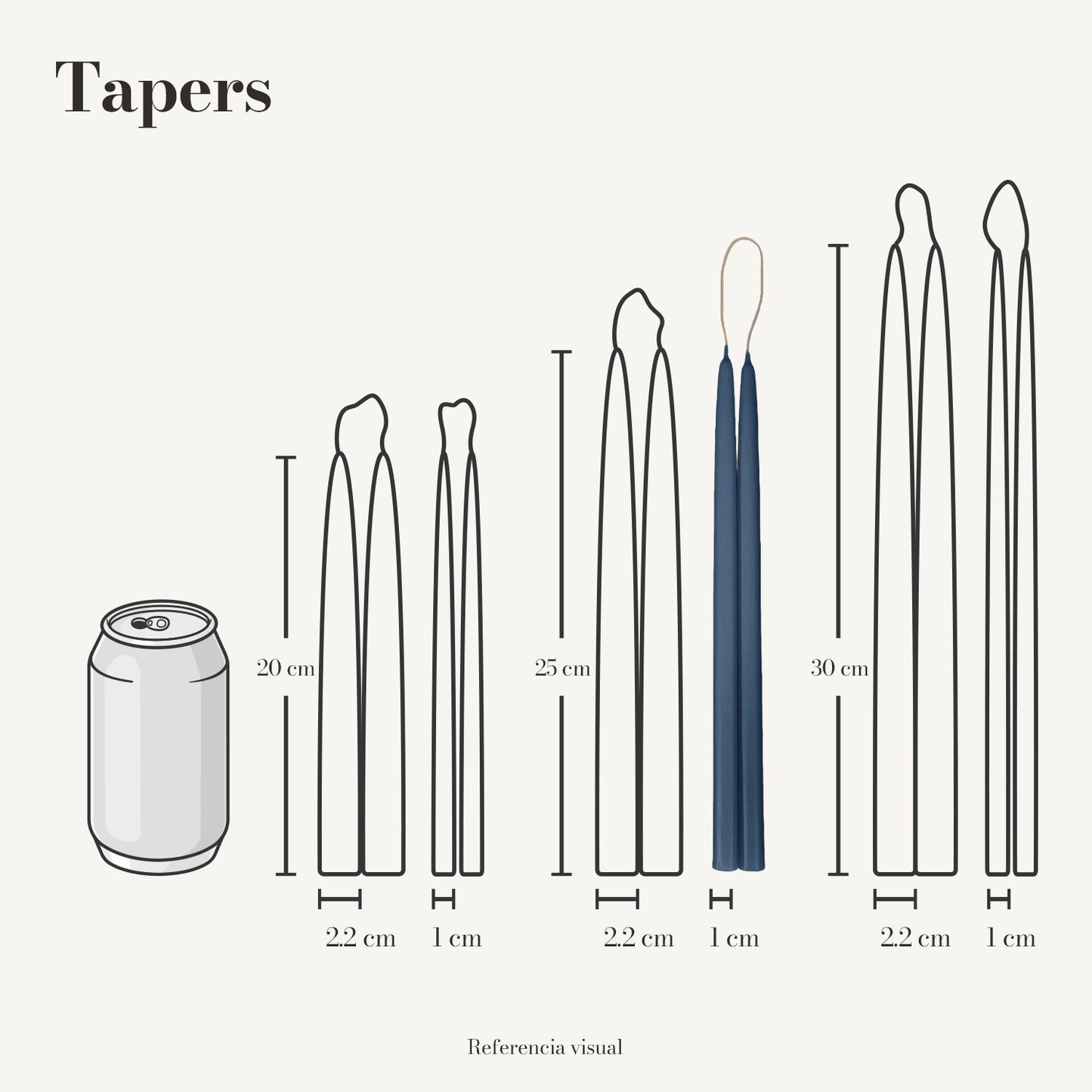 Tapers azul índigo - La Vela Amaltea