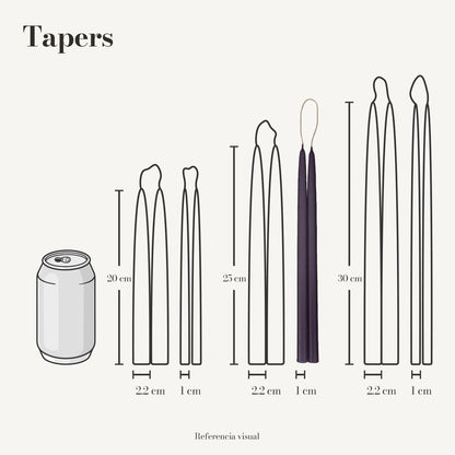 Tapers morado oscuro - La Vela Amaltea