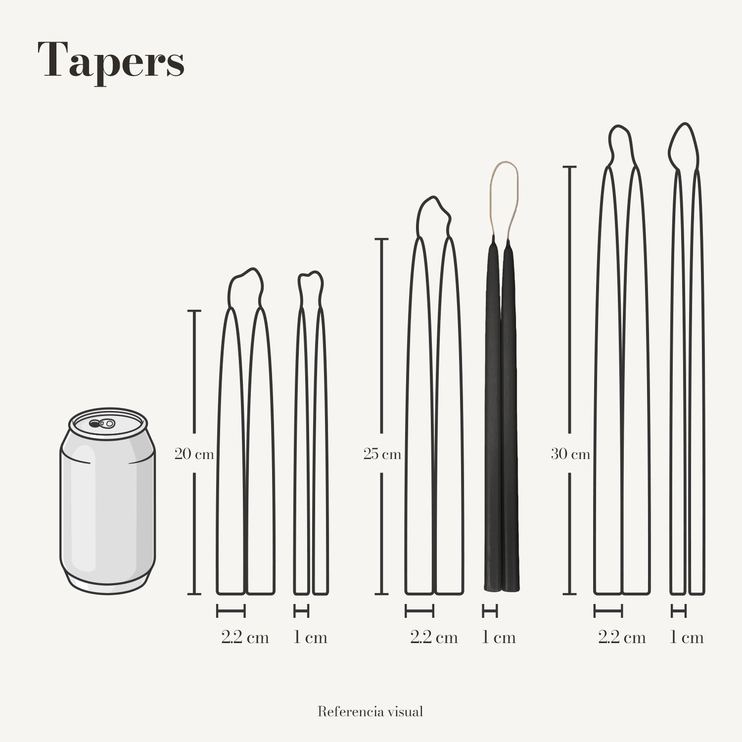 Tapers negro - La Vela Amaltea