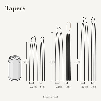 Tapers Negro 1 x 25 cm