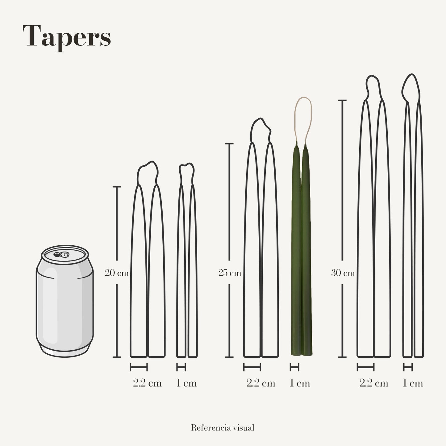 Tapers verde pino - La Vela Amaltea