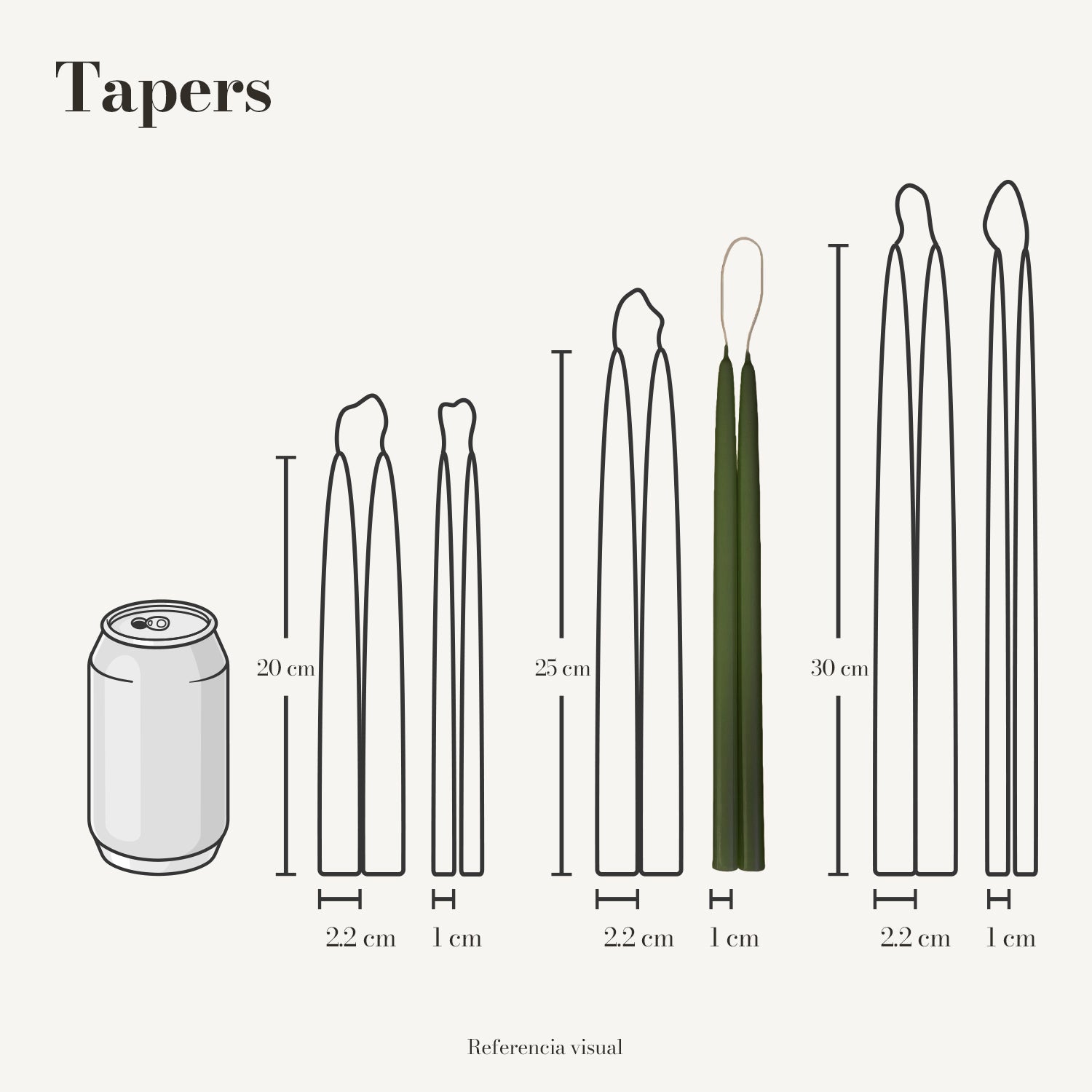 Tapers verde pino - La Vela Amaltea