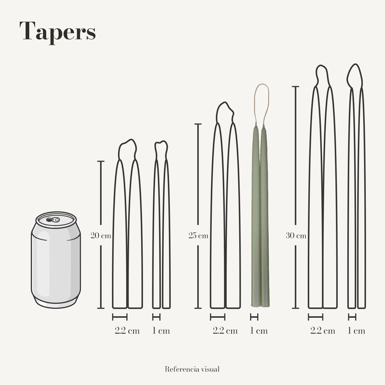 Tapers pistache - La Vela Amaltea
