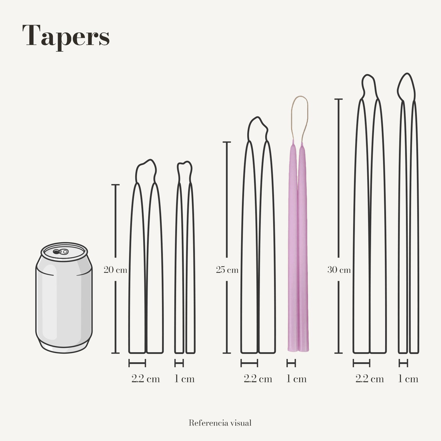 Tapers rosa mexicano - La Vela Amaltea