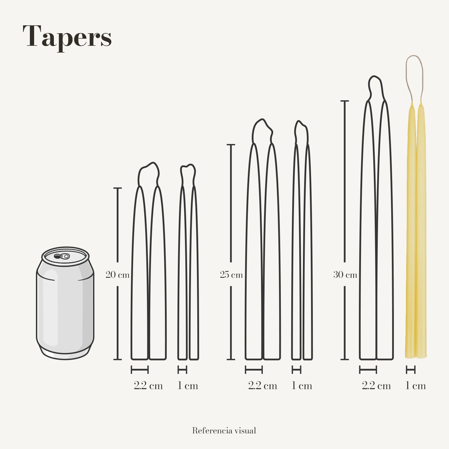 Tapers amarillo intenso - La Vela Amaltea