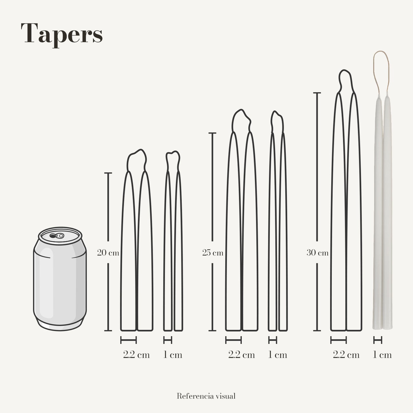 Tapers blanco - La Vela Amaltea