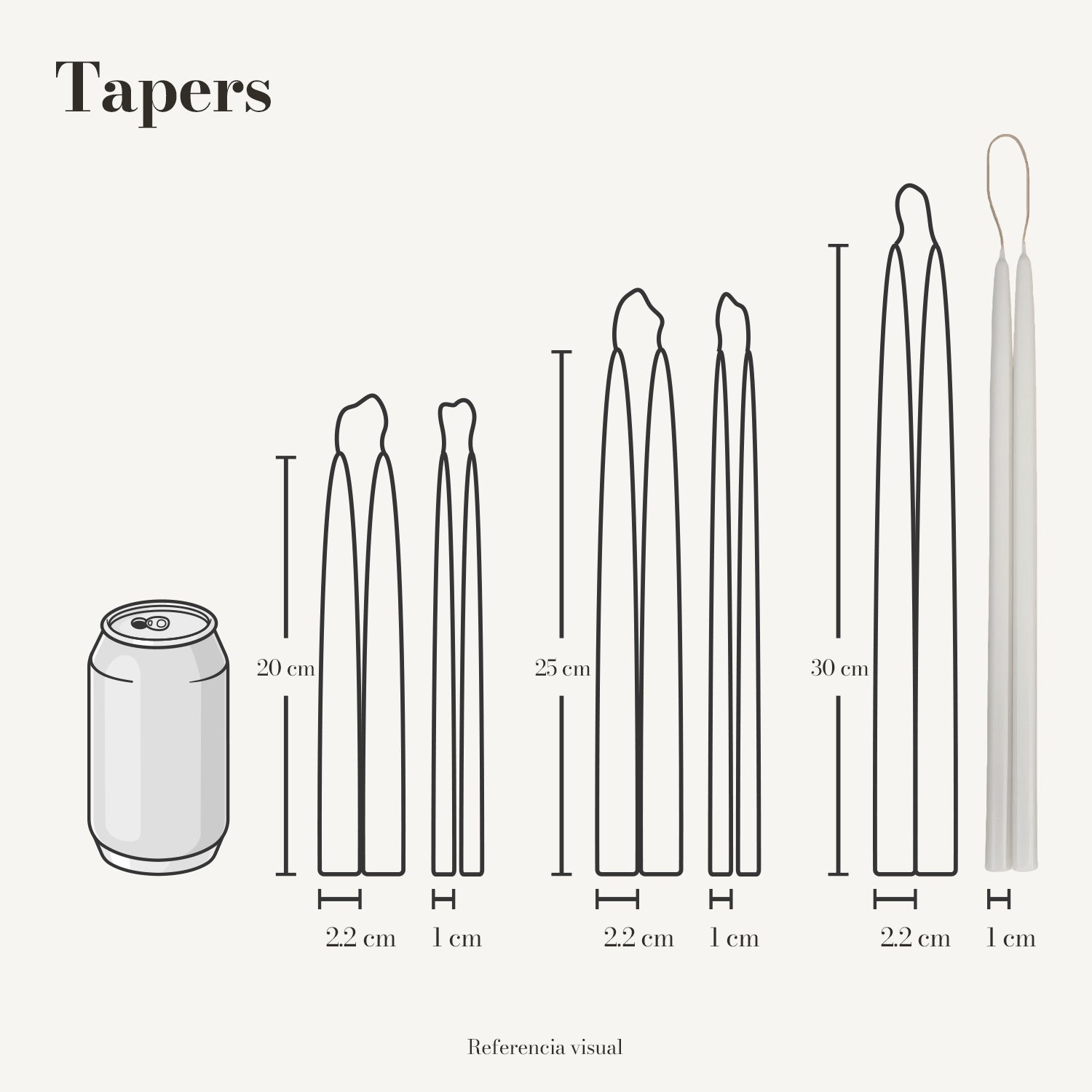Tapers blanco - La Vela Amaltea