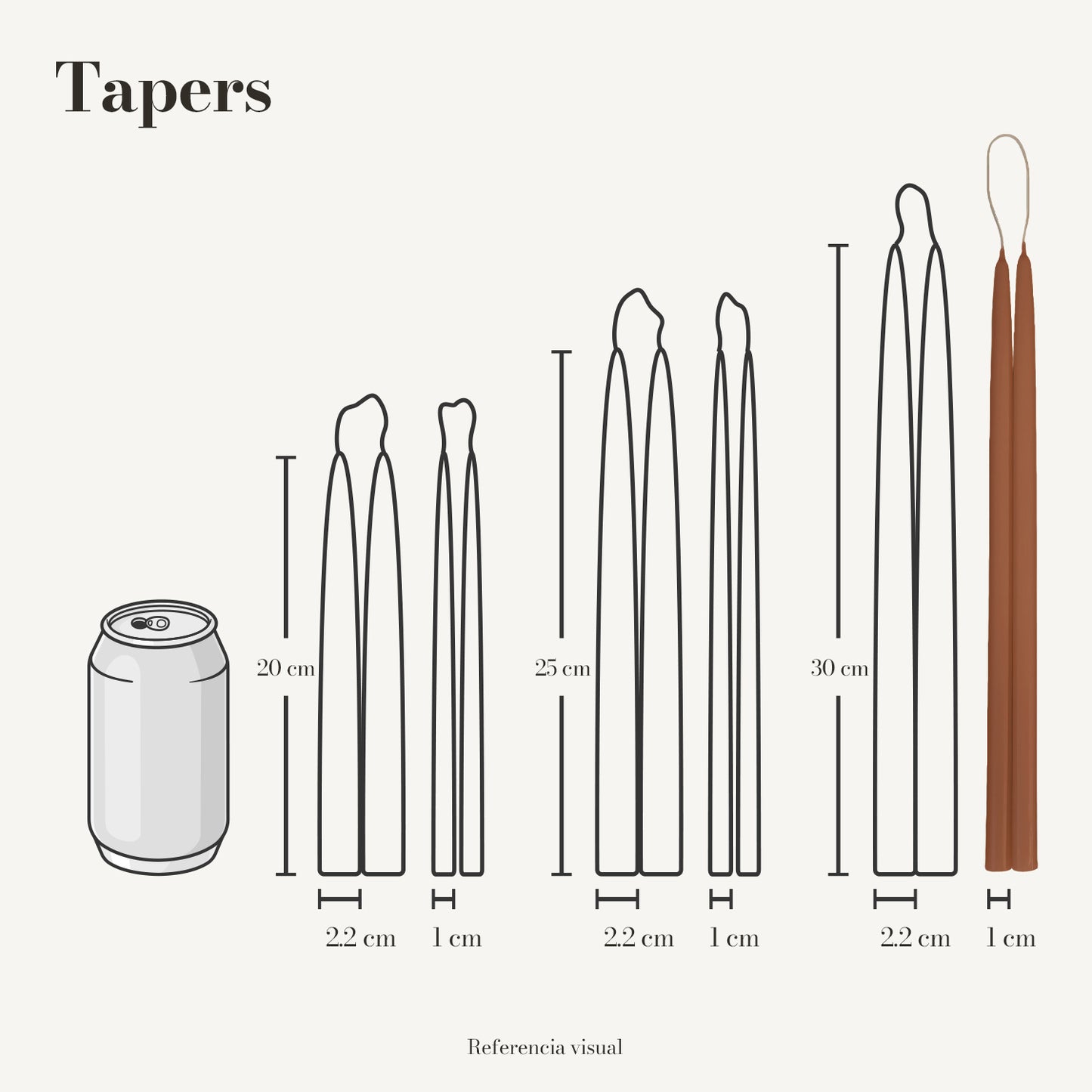 Tapers café claro - La Vela Amaltea