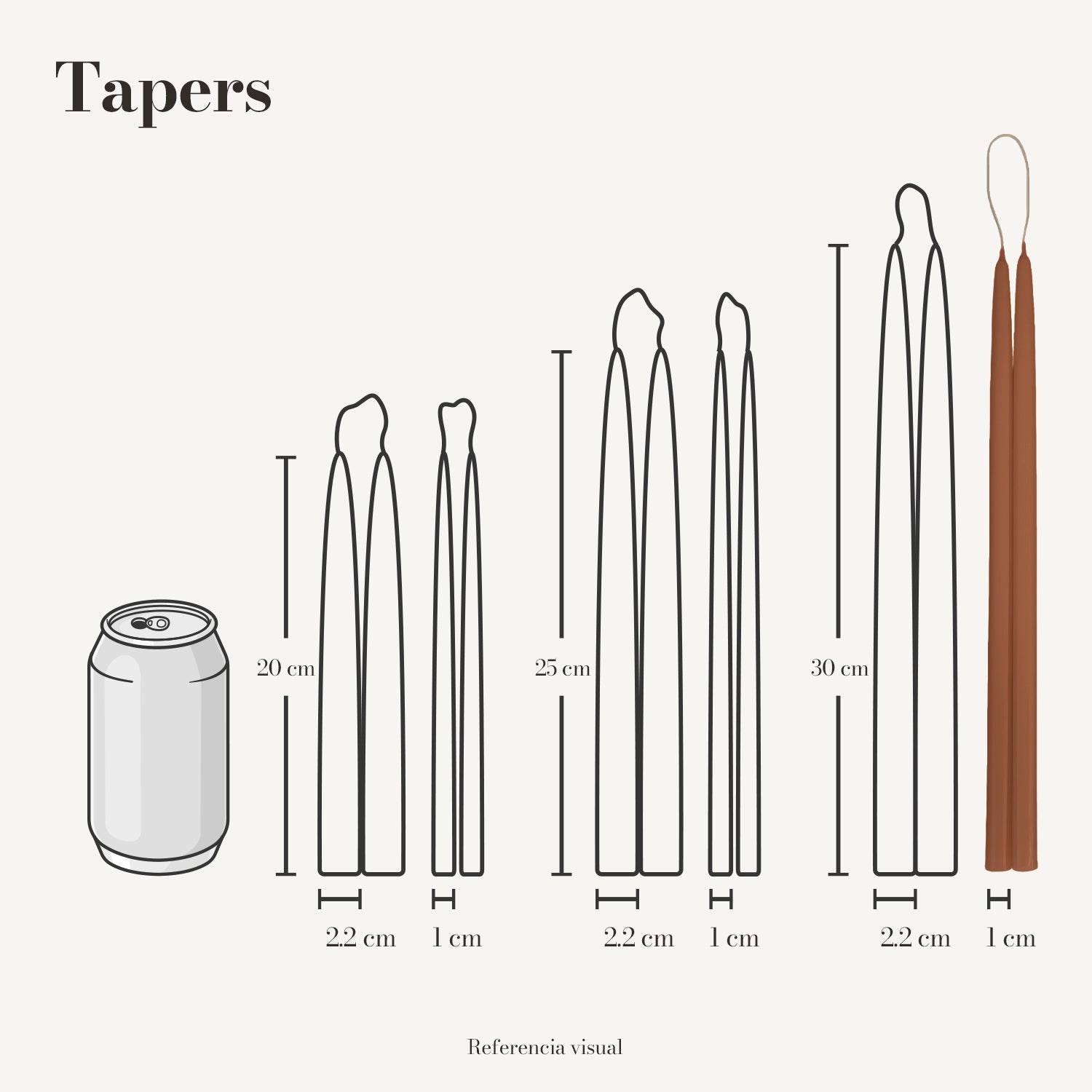 Tapers café claro - La Vela Amaltea