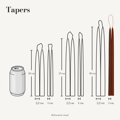Tapers café oscuro - La Vela Amaltea