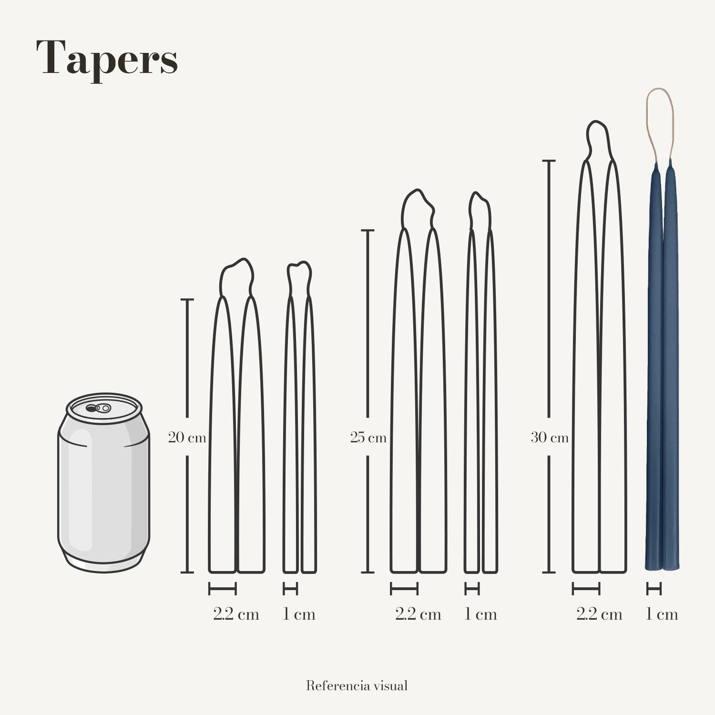 Tapers azul índigo - La Vela Amaltea