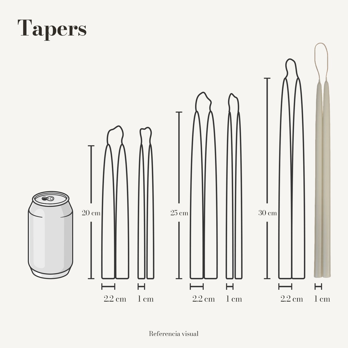 Tapers marfil - La Vela Amaltea