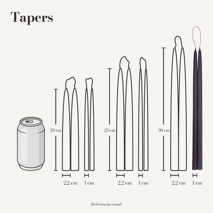 Tapers morado oscuro - La Vela Amaltea