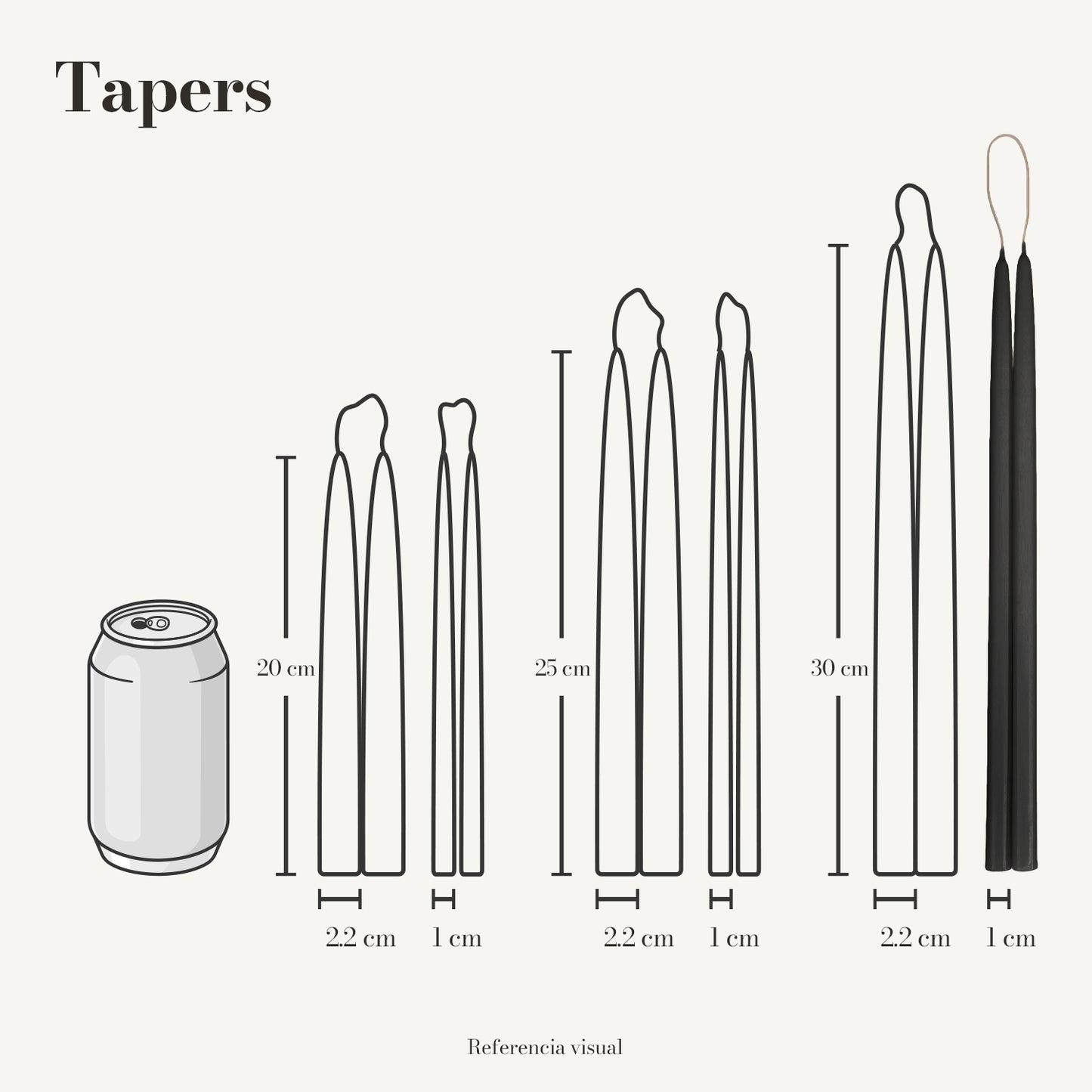 Tapers negro - La Vela Amaltea