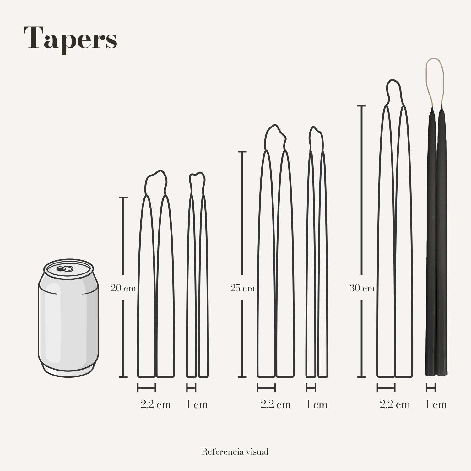 Tapers negro - La Vela Amaltea