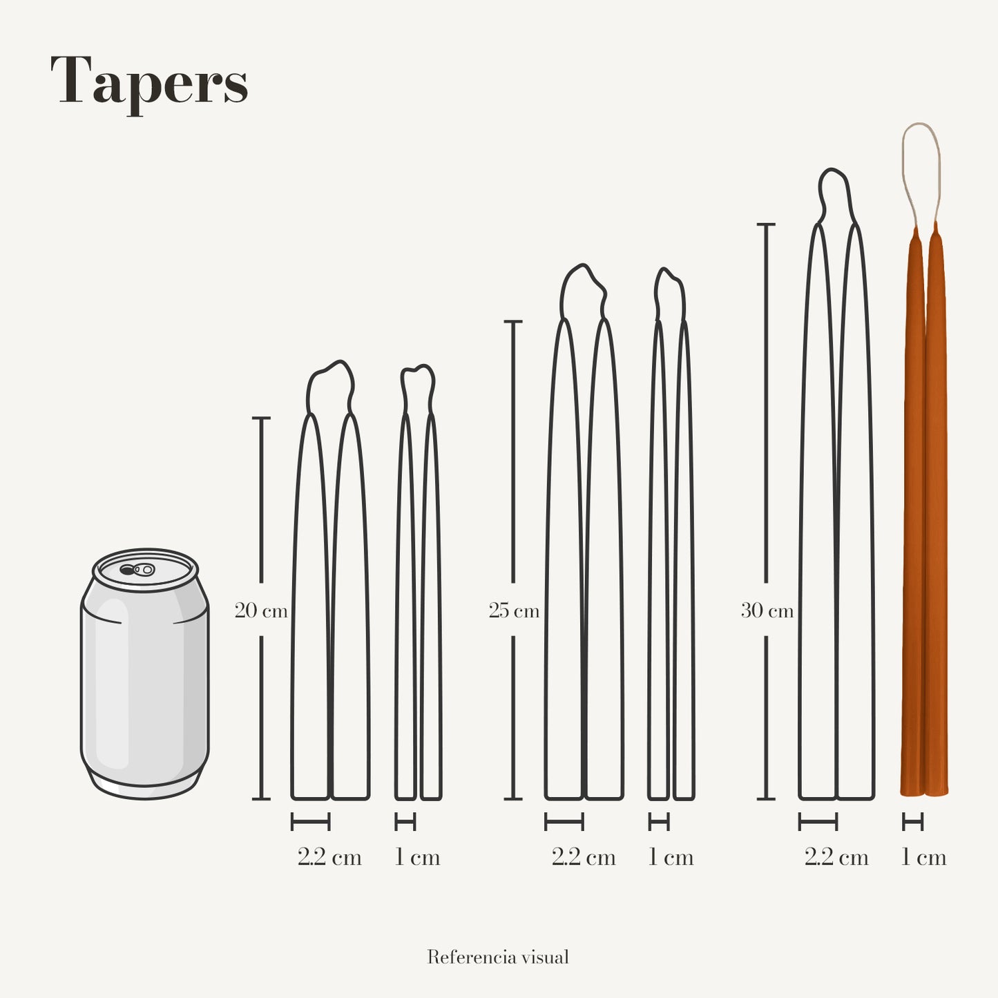 Tapers naranja ocre - La Vela Amaltea