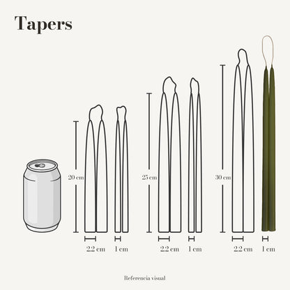 Tapers verde olivo - La Vela Amaltea