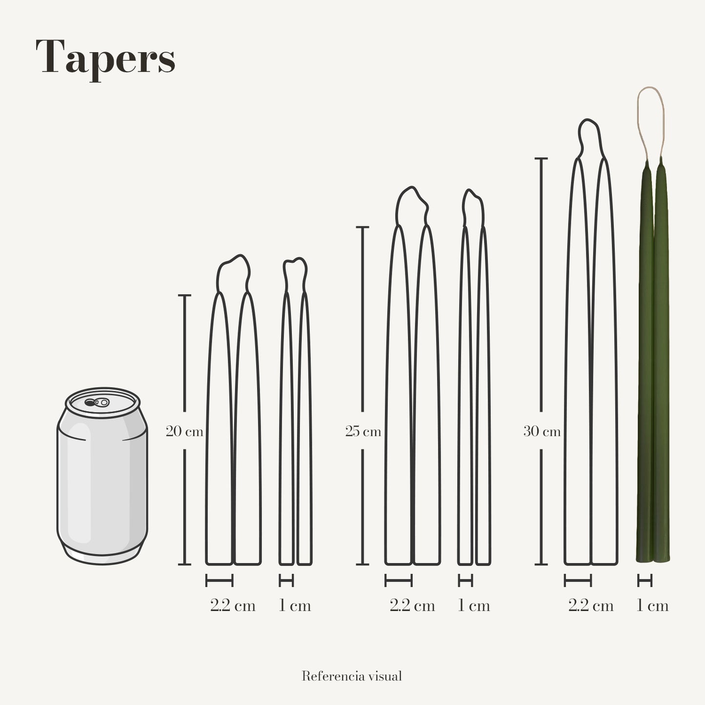 Tapers verde pino - La Vela Amaltea
