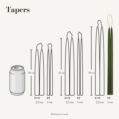 Tapers Verde Pino 1 x 30 cm