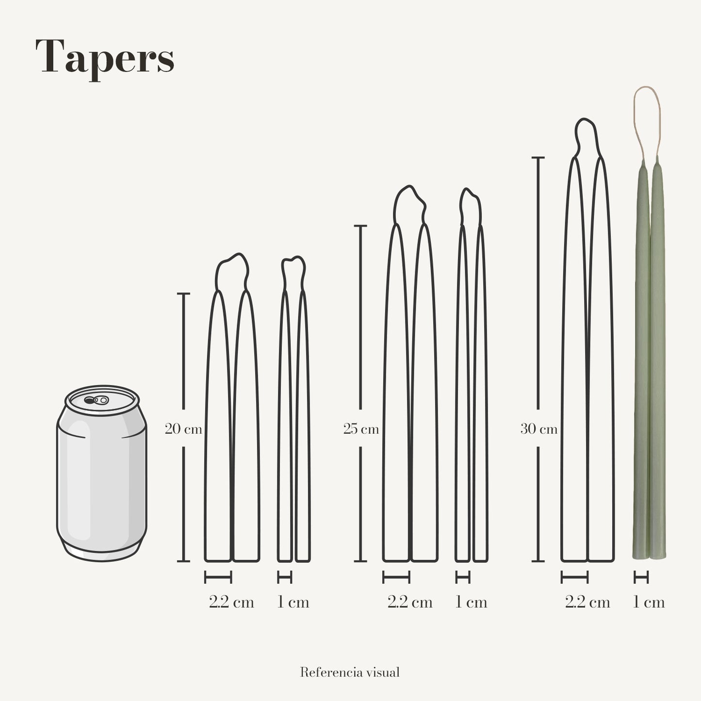Tapers pistache - La Vela Amaltea