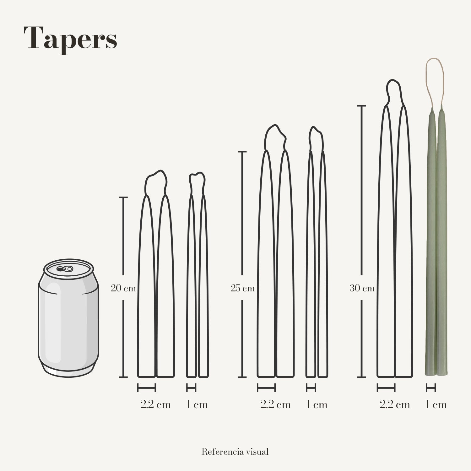 Tapers pistache - La Vela Amaltea