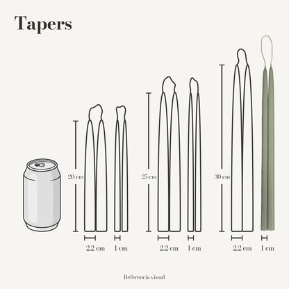 Tapers pistache - La Vela Amaltea