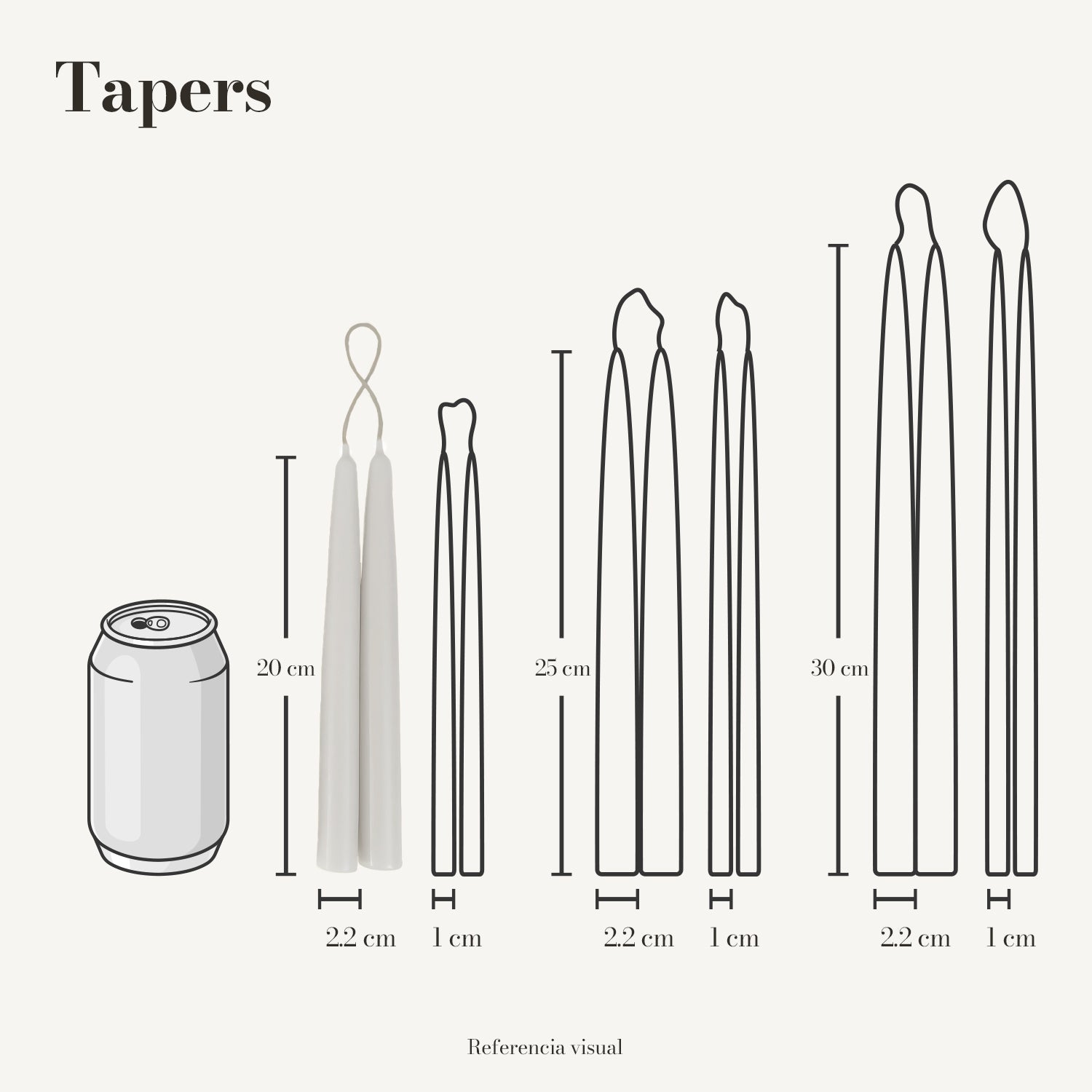 Tapers blanco - La Vela Amaltea