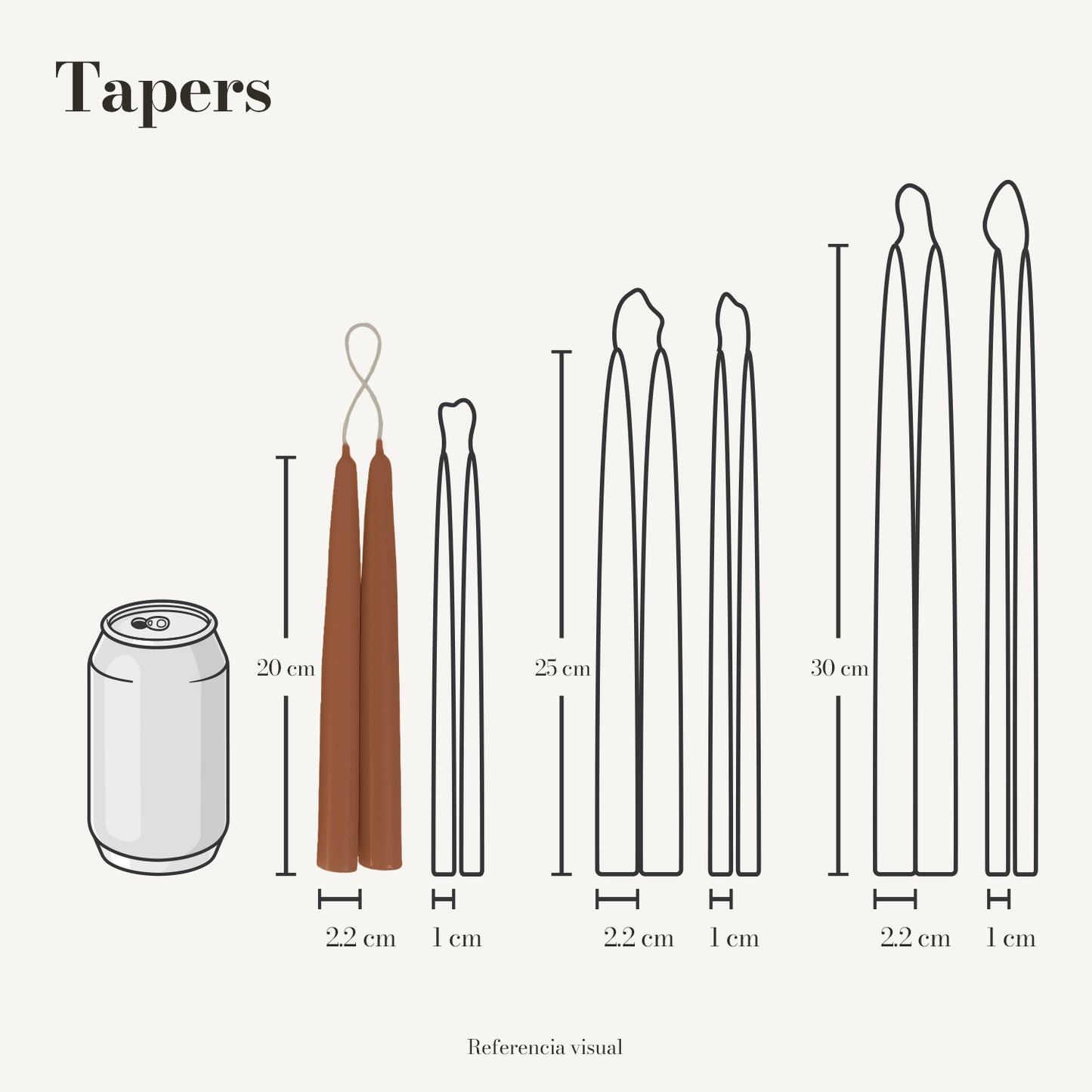 Tapers café claro - La Vela Amaltea