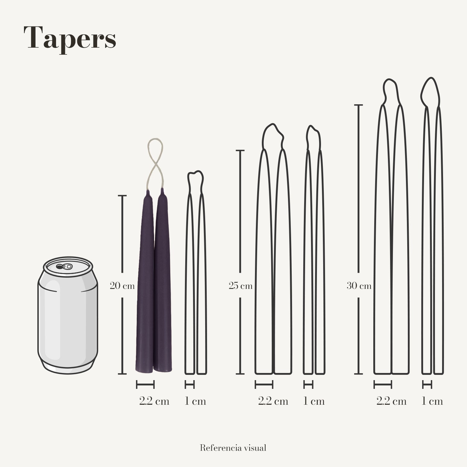 Tapers morado oscuro - La Vela Amaltea