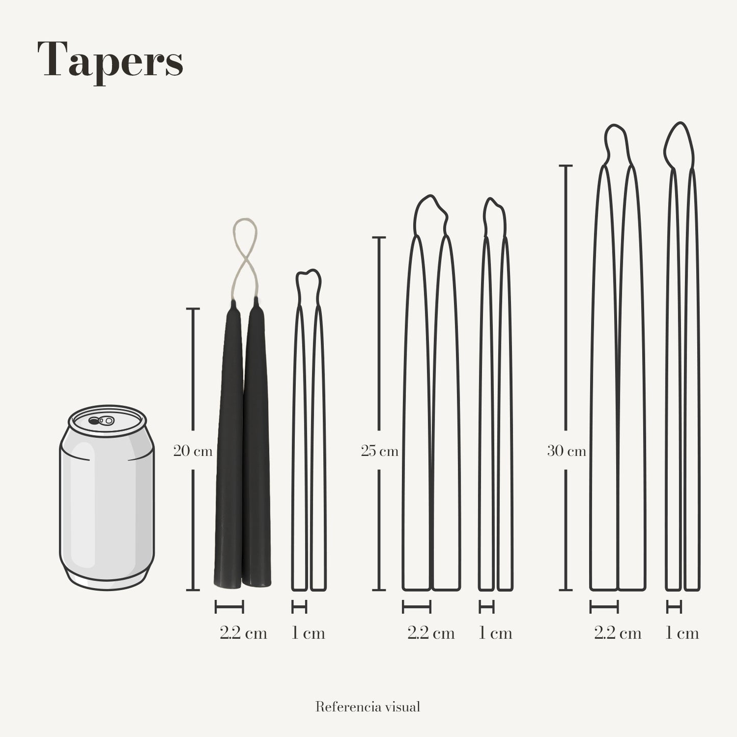 Tapers negro - La Vela Amaltea
