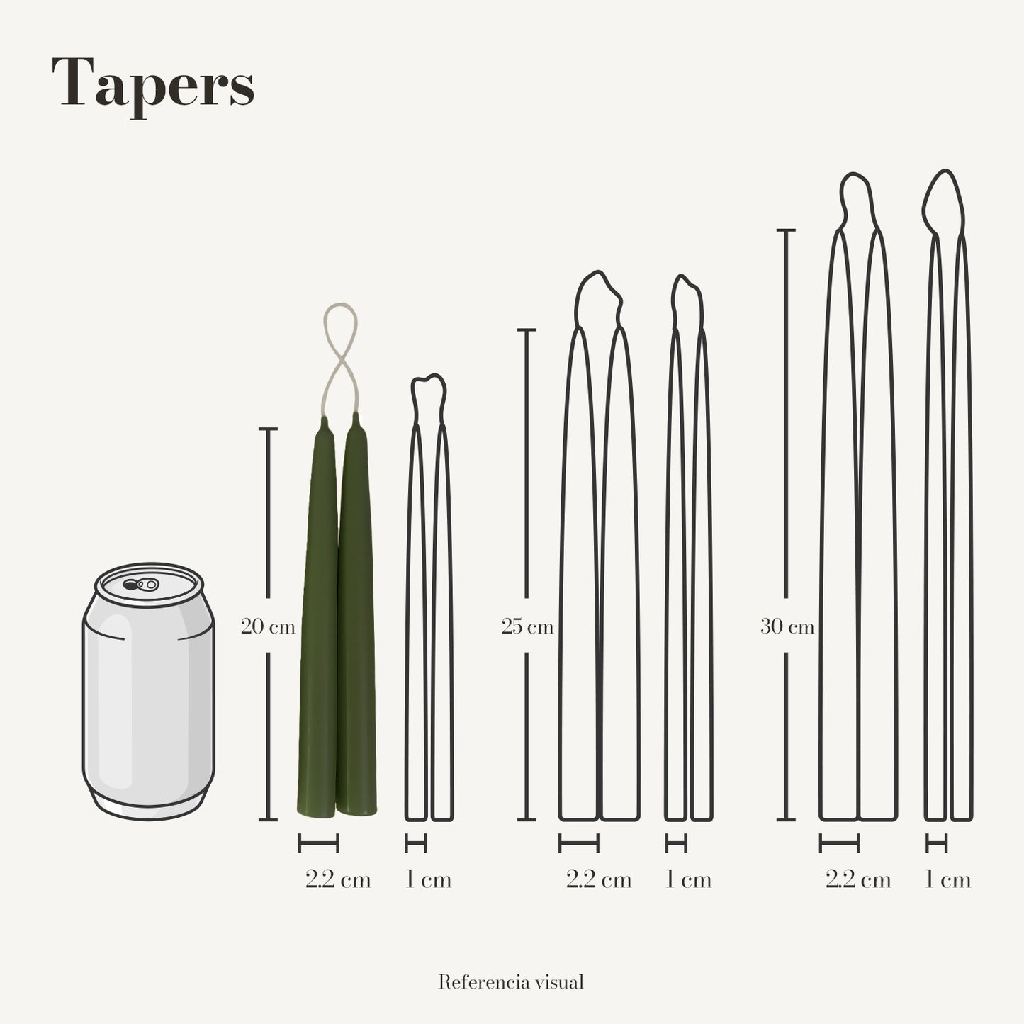 Tapers verde pino - La Vela Amaltea