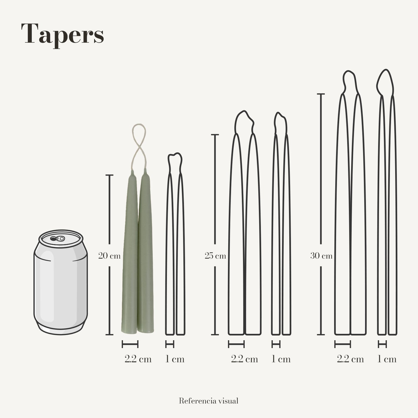 Tapers pistache - La Vela Amaltea